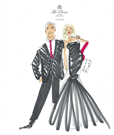 Deanna First Sketch at The Pierre NY 95th Anniversary - photo by Luxury Experience