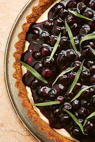 Blueberry Tarragon White Chocolate Cheesecake Tart - photo by Matthew Hague