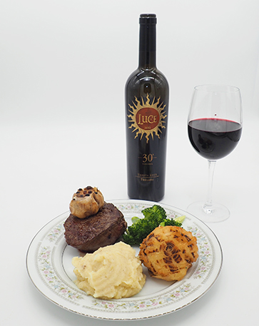 Luxury Experience - Filet Mignon Tempura Onion Mashed Potato Celery Root - photo by Luxury Experience