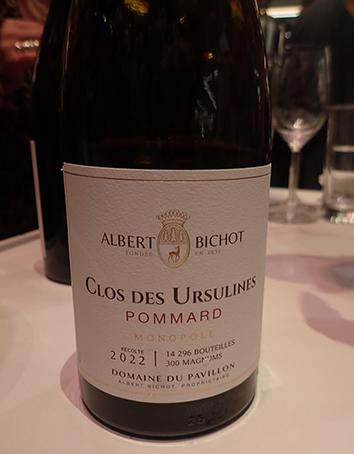 Albert Bichot Clos Des Ursulines Pommard 2022 - photo by Luxury Experience