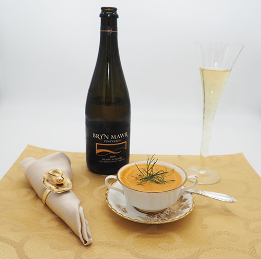 Luxury Experience - Lobster Bisque pairing Bryn Mawr 2018 Blanc de Noirs - photo by Luxury Experience