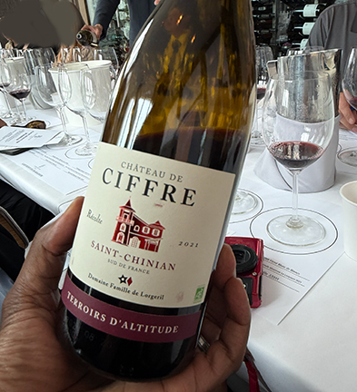 2021 Château De Ciffre Terroirs D'Altitude AOP St. Chinan - photo by Luxury Experience