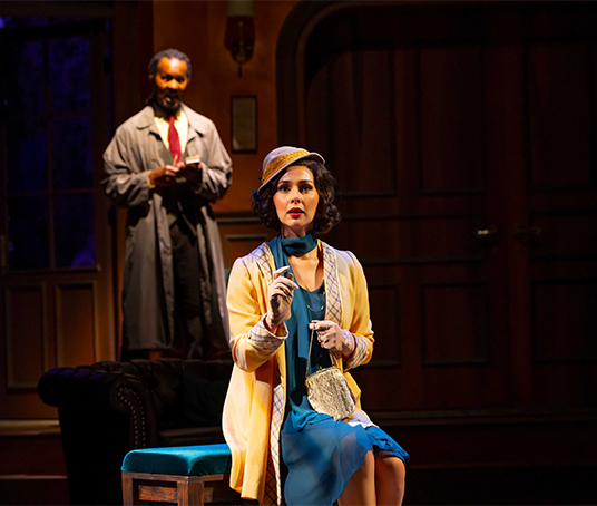Westport Country Playhouse - The Murder of Roger Ackroyd - Allen Gilmore, Shereen Ahmed - photo by T. Charles Erickson