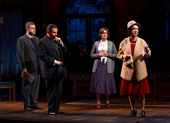 Westport Country Playhouse - The Murder of Roger Ackroyd - John Rapson, Anthony Cochrane, Erin Noel Grennan, Katy Tang - photo by T. Charles Erickson